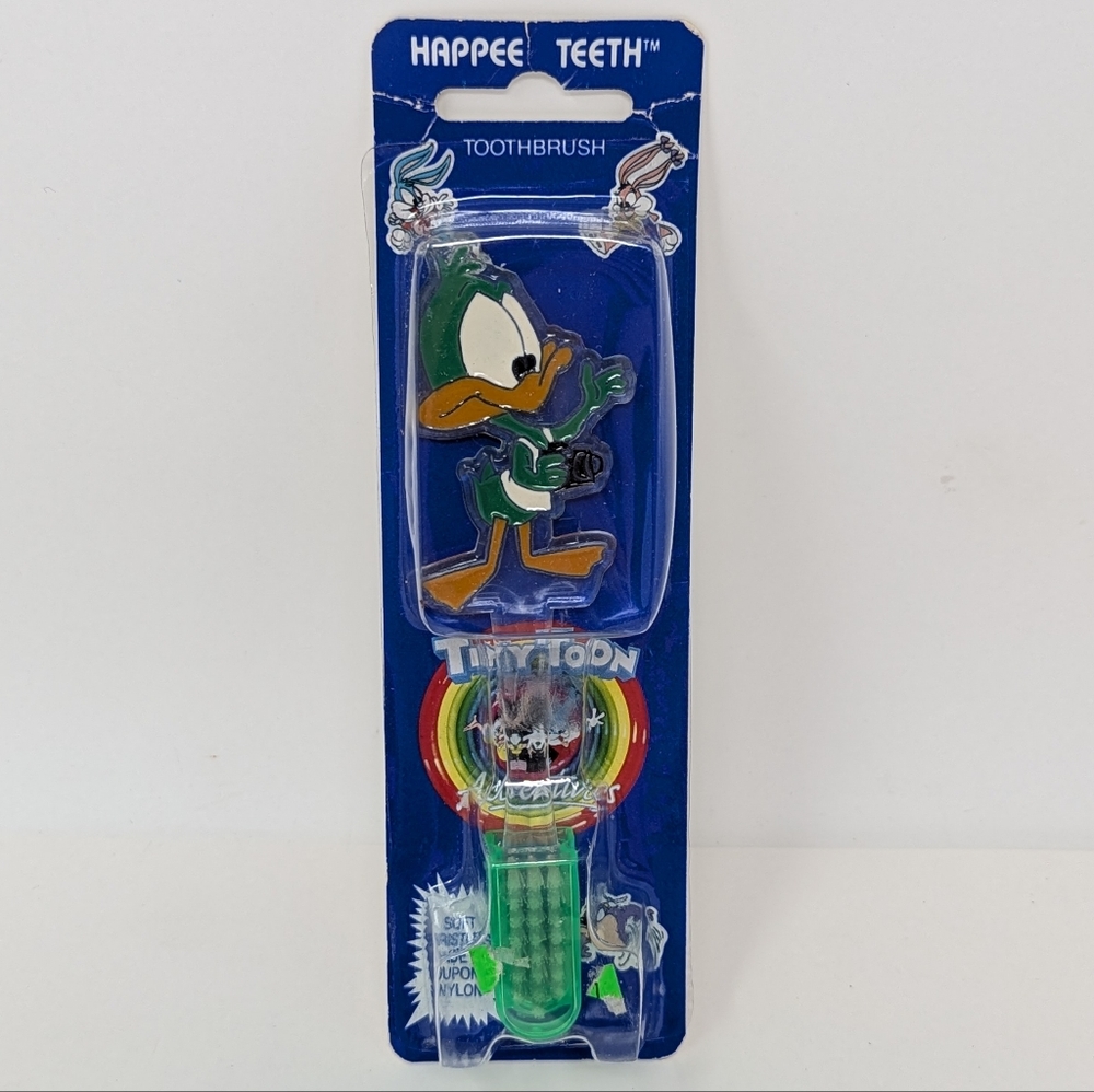 Tiny Toon Adventures Plucky Duck Character Kids Vintage Toothbrush